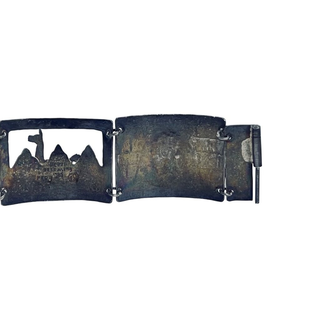 Sterling Silver Peruvian Story Bracelet Signed Plata Sterling 925 Peru M (6110) - Picture 8 of 9